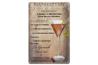 Blechschild Alkohol 20x30cm Manhattan Equipment ingredients