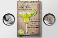 Blechschild Alkohol 20x30cm Margarita Equipment ingredients