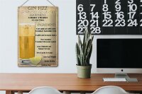 Blechschild Alkohol 20x30cm Gin Fizz Equipment ingredients