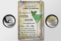 Blechschild Alkohol 20x30cm Grasshopper ingredients