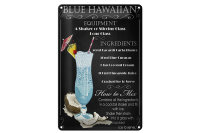 Blechschild Alkohol 20x30cm blue hawaiian ingredients