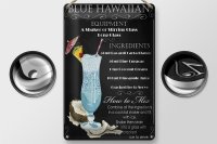Blechschild Alkohol 20x30cm blue hawaiian ingredients