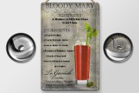 Blechschild Alkohol 20x30cm bloody mary Cocktail ingredient