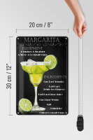 Blechschild Alkohol 20x30cm Margarita Equipment ingredients
