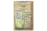 Blechschild Alkohol 20x30cm Gimlet Equipment ingredients