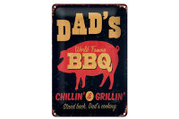 Blechschild Spruch 20x30cm Dad´s world famous BBQ...