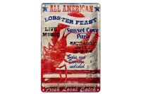 Blechschild Spruch 20x30cm all american lobster feast music