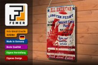 Blechschild Spruch 20x30cm all american lobster feast music