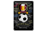 Blechschild Spruch 20x30cm sports bar free wine darts pool