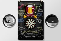 Blechschild Spruch 20x30cm sports bar Darts relax and enjoy
