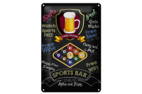 Blechschild Spruch 20x30cm sports bar Billard relax and...
