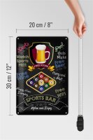 Blechschild Spruch 20x30cm sports bar Billard relax and enjoy