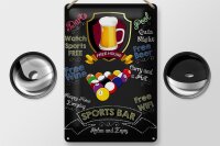 Blechschild Spruch 20x30cm sports bar Beer Bier relax enjoy