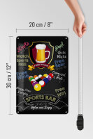 Blechschild Spruch 20x30cm sports bar Beer Bier relax enjoy