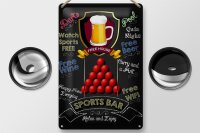 Blechschild Spruch 20x30cm sports bar Free WIFI free Beer