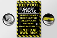 Blechschild Spruch 20x30cm keep out gamer at work own risk