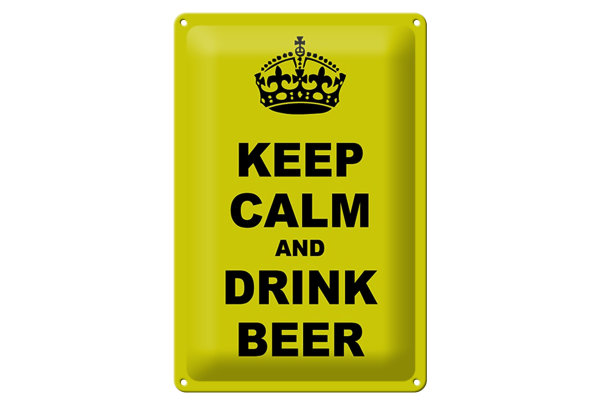 Blechschild Spruch 20x30cm keep calm and drink beer