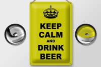 Blechschild Spruch 20x30cm keep calm and drink beer