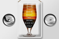 Blechschild Spruch 20x30cm Bier Bierglas lager pale saison