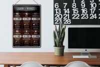 Blechschild Alkohol 20x30cm know your Whiskey Bourbon Rye