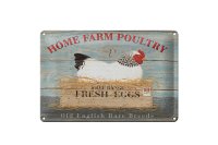 Blechschild Spruch 30x20cm Home farm poultry fresh eggs