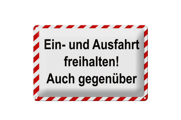 Blechschild Parken 30x20cm Ein- und Ausfahrt freihalten