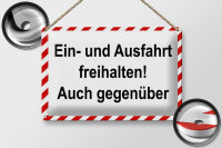 Blechschild Parken 30x20cm Ein- und Ausfahrt freihalten