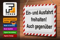 Blechschild Parken 30x20cm Ein- und Ausfahrt freihalten