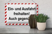 Blechschild Parken 30x20cm Ein- und Ausfahrt freihalten