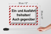 Blechschild Parken 30x20cm Ein- und Ausfahrt freihalten