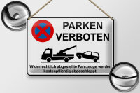 Blechschild Parken 30x20cm Parken verboten widerrechtlich