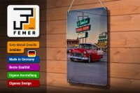 Blechschild Auto 20x30cm Oldtimer El Camino breakfast lunch