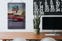 Blechschild Auto 20x30cm Oldtimer El Camino breakfast lunch