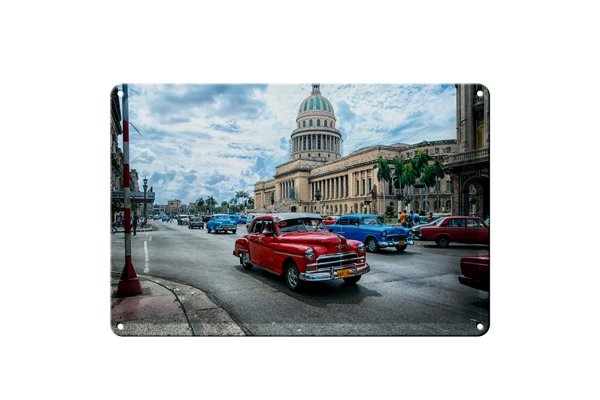 Blechschild Auto 30x20cm Oldtimer Cuba Havana Schild