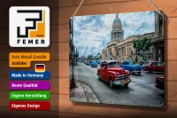 Blechschild Auto 30x20cm Oldtimer Cuba Havana Schild