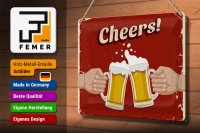 Blechschild Alkohol 30x20cm Beer Cheers Bier