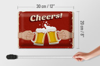 Blechschild Alkohol 30x20cm Beer Cheers Bier