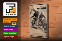 Blechschild Retro 20x30cm das Motorrad Soldaten