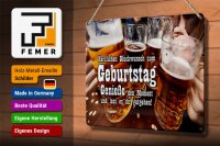 Blechschild Spruch 30x20cm Glückwunsch zum Geburtstag Bier