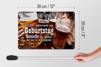 Blechschild Spruch 30x20cm Glückwunsch zum Geburtstag Bier