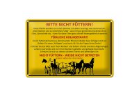 Blechschild Tiere 30x20cm bitte nicht füttern Pferde Weide
