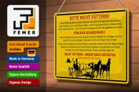 Blechschild Tiere 30x20cm bitte nicht füttern Pferde Weide