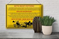 Blechschild Tiere 30x20cm bitte nicht füttern Pferde Weide
