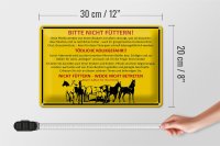 Blechschild Tiere 30x20cm bitte nicht füttern Pferde Weide