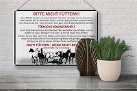 Blechschild Tiere 30x20cm bitte nicht füttern Pferde Verbot