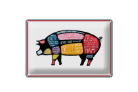 Blechschild Metzger 30x20cm Schwein cuts Pork Fleisch