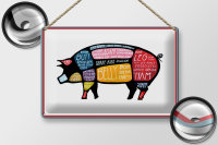 Blechschild Metzger 30x20cm Schwein cuts Pork Fleisch