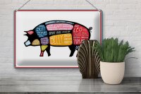 Blechschild Metzger 30x20cm Schwein cuts Pork Fleisch