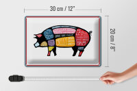 Blechschild Metzger 30x20cm Schwein cuts Pork Fleisch