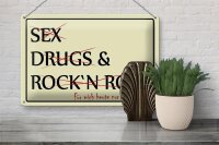Blechschild Spruch 30x20cm Sex Drugs Rock nur Kaffee bitte